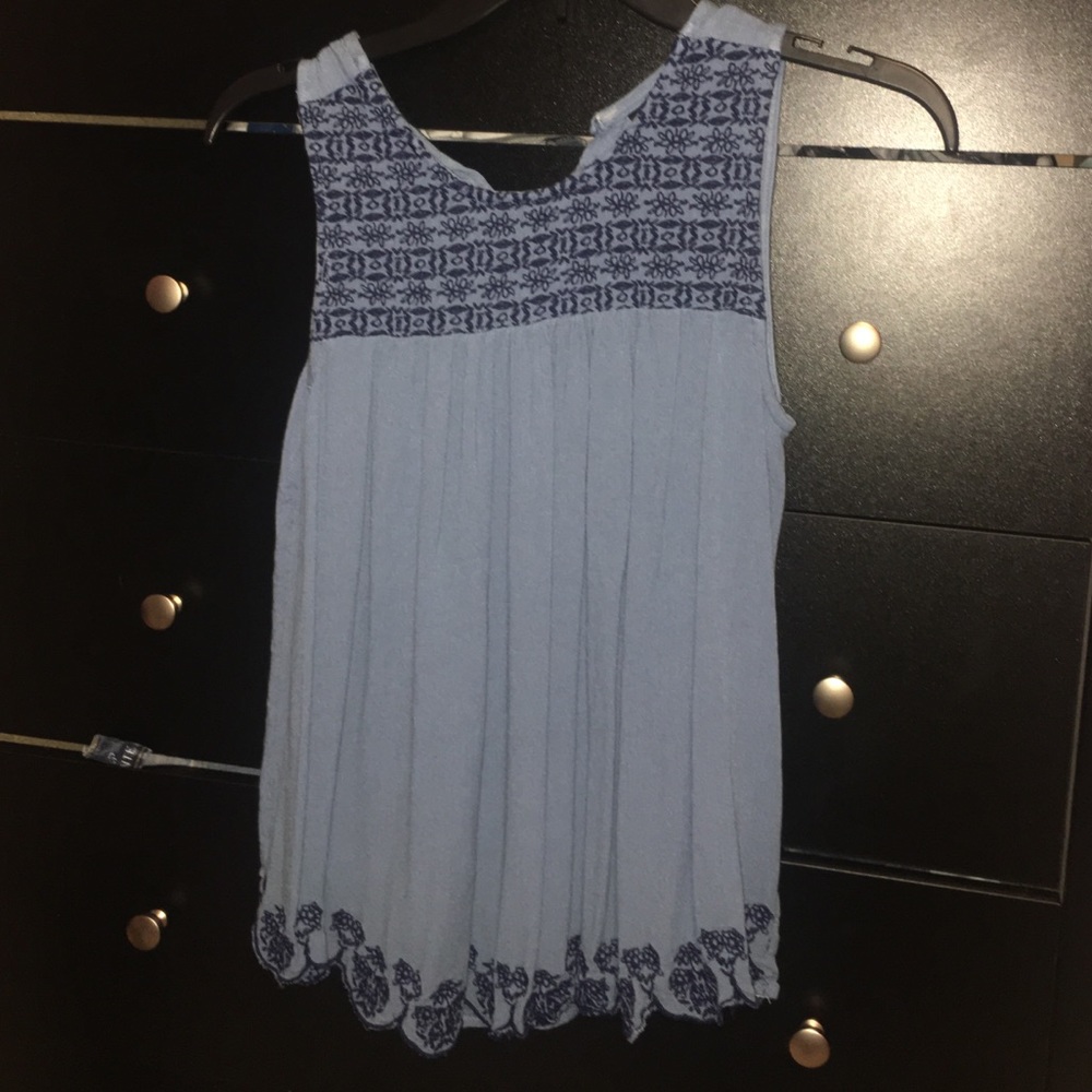 Blue Flowy Tank